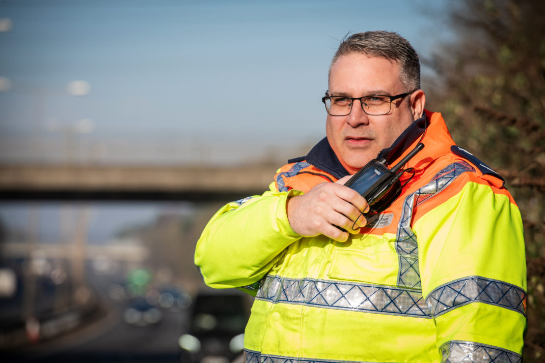 Highways-England-Traffic-Officer-with-Sepura-SC20-Radio-HR