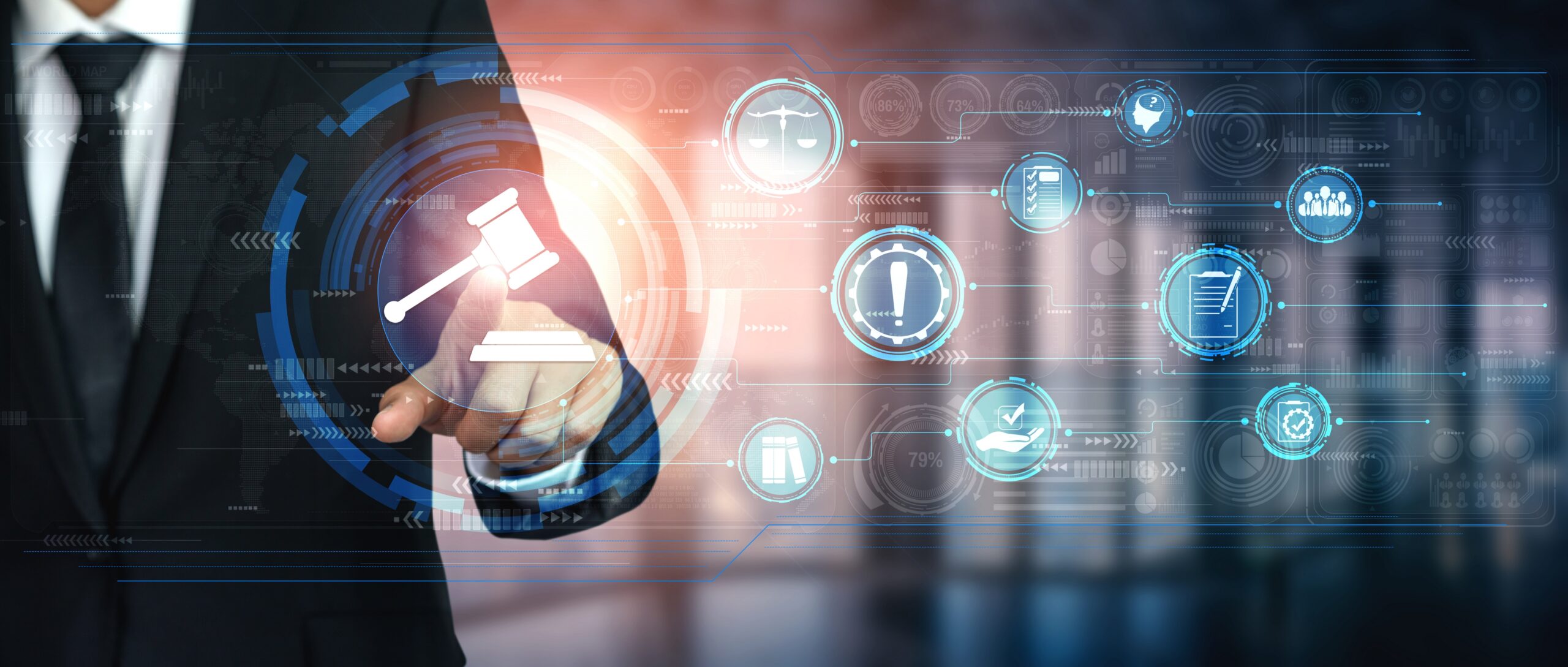 Compliance rule law and regulation graphic interface for business quality policy